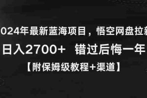 （9095期）2024年最新蓝海项目，悟空网盘拉新，日入2700+错过后悔一年【附保姆级教…