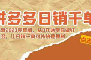 （8921期）拼多多日销千单训练营2023完整版，从0开始带你做好拼多多，让日销千单可…