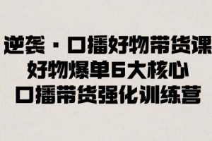 （8625期）逆袭·口播好物带货课，好物爆单6大核心，口播带货强化训练营