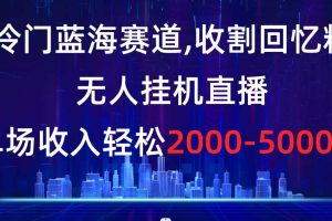 （8544期）冷门蓝海赛道，收割回忆粉，无人挂机直播，单场收入轻松2000-5w+