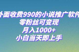 （8016期）小说推广软件，零粉丝可变现，月入1000+，小白当天即上手【附189G素材】
