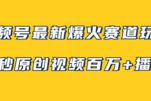 （7917期）视频号最新爆火赛道玩法，几秒视频可达百万播放，小白即可操作（附素材）