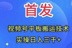 （7843期）全网首发：视频号平板搬运技术，实操日入三千＋