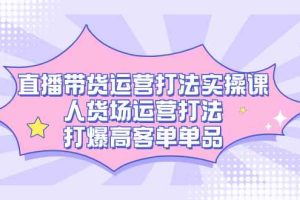 （7436期）直播带货运营打法实操课，人货场运营打法，打爆高客单单品