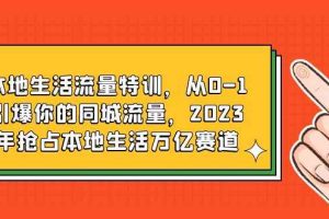 （6183期）本地生活流量特训，从0-1引爆你的同城流量，2023年抢占本地生活万亿赛道
