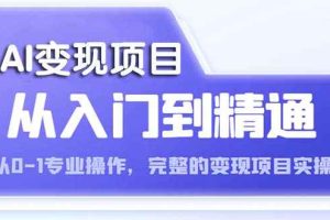 （5592期）AI从入门到精通 从0-1专业操作，完整的变现项目实操（视频+文档）