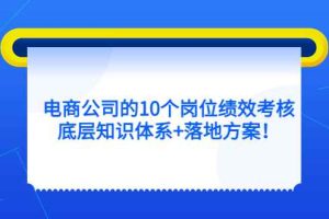 （5390期）电商公司的10个岗位绩效考核的底层知识体系+落地方案！