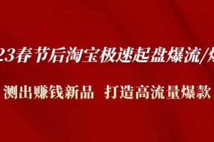 （4804期）2023春节后淘宝极速起盘爆流/爆单：测出赚钱新品  打造高流量爆款