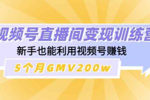 （4468期）视频号直播间变现训练营：新手也能利用视频号赚钱，5个月GMV200w