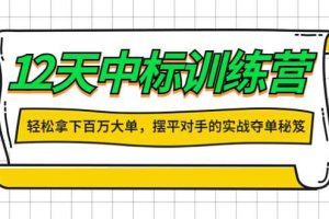 （4116期）12天中标训练营：轻松拿下百万大单，摆平对手的实战夺单秘笈！