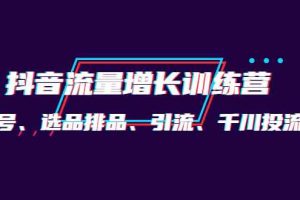 （4022期）月销1.6亿实操团队·抖音流量增长训练营：起号、选品排品、引流 千川投流等