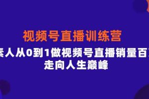 （3927期）行动派·视频号直播训练营，素人从0到1做视频号直播销量百万，走向人生巅峰