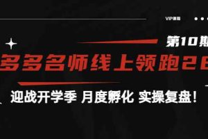 （3665期）《拼多多名师线上领跑28天-第10期》迎战开学季 月度孵化 实操复盘！