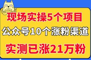 （2947期）现场实操5个公众号项目，10个涨粉渠道，实测已涨21万粉！