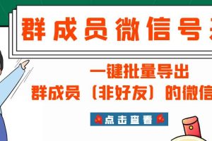 （2927期）微信群成员采集脚本，一键批量导出群成员（非好友）的微信账号【永久版】