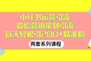 （2888期）小红书运营引流+微信营销策划引流，每天轻松引200+精准粉（两套系列课程）