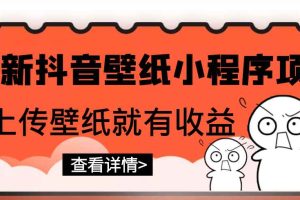 （2775期）最新抖音壁纸小程序项目，上传壁纸就有收益【躺赚收益】