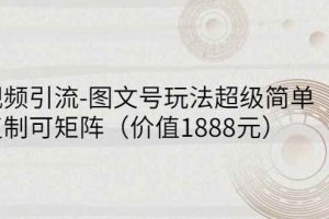 （2748期）短视频引流-图文号玩法超级简单，可复制可矩阵（价值1888元）