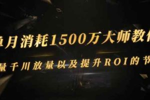（2597期）单月消耗1500万大师教你：巨量千川放量以及提升ROI的节奏