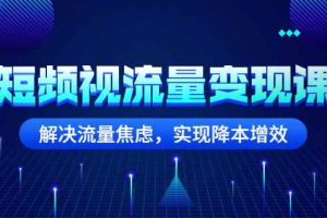 （2567期）短频视流量变现课：解决流量焦虑，实现降本增效