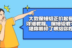 （2511期）大致保姆级正价起号详细教程，保姆级教学，堪称嚼碎了喂给你吃