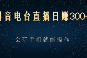 （2488期）抖音电台直播日赚300+，会玩手机就能操作