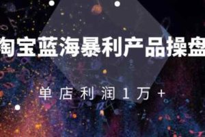 （1904期）淘宝蓝海暴利产品操盘教程：从零到单店利润10000+详细实操（付费文章）