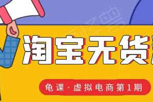 （1589期）龟课·淘宝虚拟无货源电商线上第1期：批量操作月收几万，实现躺赚(无水印)
