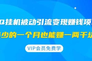 （1417期）QQ挂机被动引流变现赚钱项目：最少的一个月也能赚一两千块