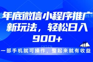 （13761期）24年底微信小程序推广最新玩法，轻松日入900+