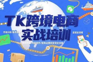 (15584期)Tk跨境电商实战培训:市场分析/账号搭建/内容创作/矩阵运营到变现全流程