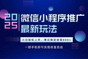 (15603期)25年下半年微信小程序推广最新玩法,轻松日入800+