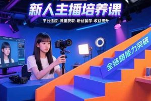 (15701期)新人主播培养课:平台适应-流量获取-粉丝留存-收益提升 全链路能力突破