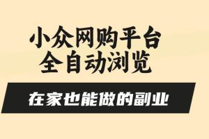(15715期)小众网购平台全自动浏览,在家也能做的副业,无需人工,零风控,每天4…