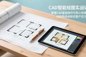 (17348期)CAD智能绘图实战课:掌握CAD基础操作与核心快捷键,并能熟练绘制完整户型方案