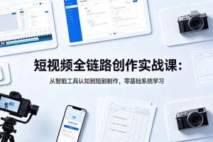 (18683期)短视频全链路创作实战课:从智能工具认知到短剧制作,零基础系统学习