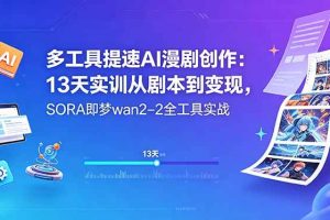 (18707期)多工具提速AI漫剧创作:13天实训从剧本到变现,SORA即梦wan2-2全工具实战