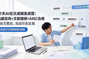 (19334期)21天AI论文成稿实战营:选题定向×文献提纲×AIGC合规×全文整合,完成可交导师的阶段稿