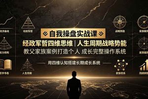 (19398期)自我操盘实战课:经政军哲四维思维|人生周期战略势能|教父家族案例打造个人成长完整操作系统