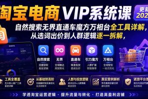 （20094期）2026淘宝电商终局之战VIP课-更新：自然搜索+直通车+无界+精准人群，系统掌握测款动销与全店推广布局方法