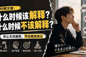 （20223期）付费文章：什么时候该解释？什么时候不该解释？